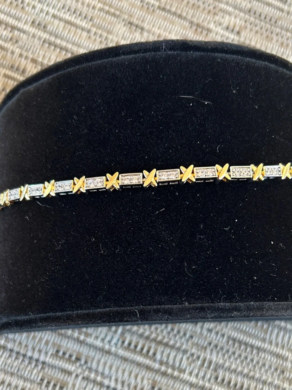 Two-Tone Gold & Silver Pavé Link Bracelet